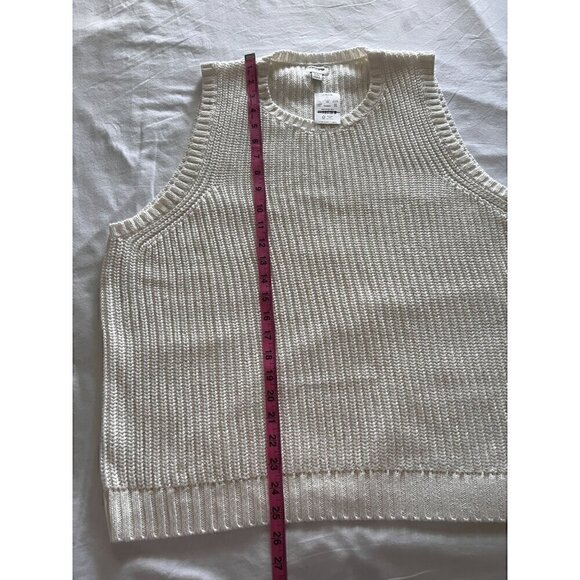J.Crew Factory Women's Sweater Vest Ivory Size XXL - Picture 8 of 9